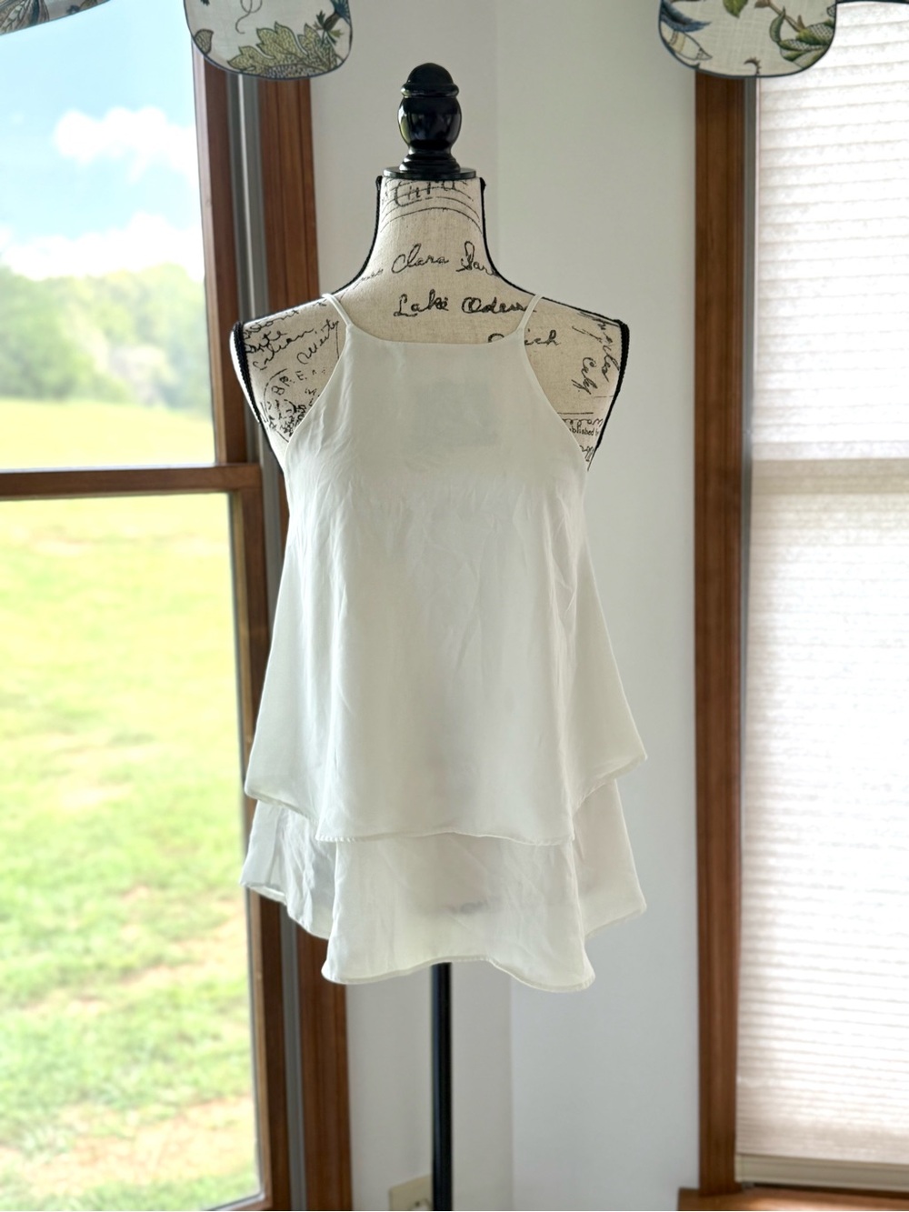 White Layered Halter Neck Women's Top